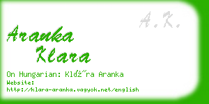 aranka klara business card